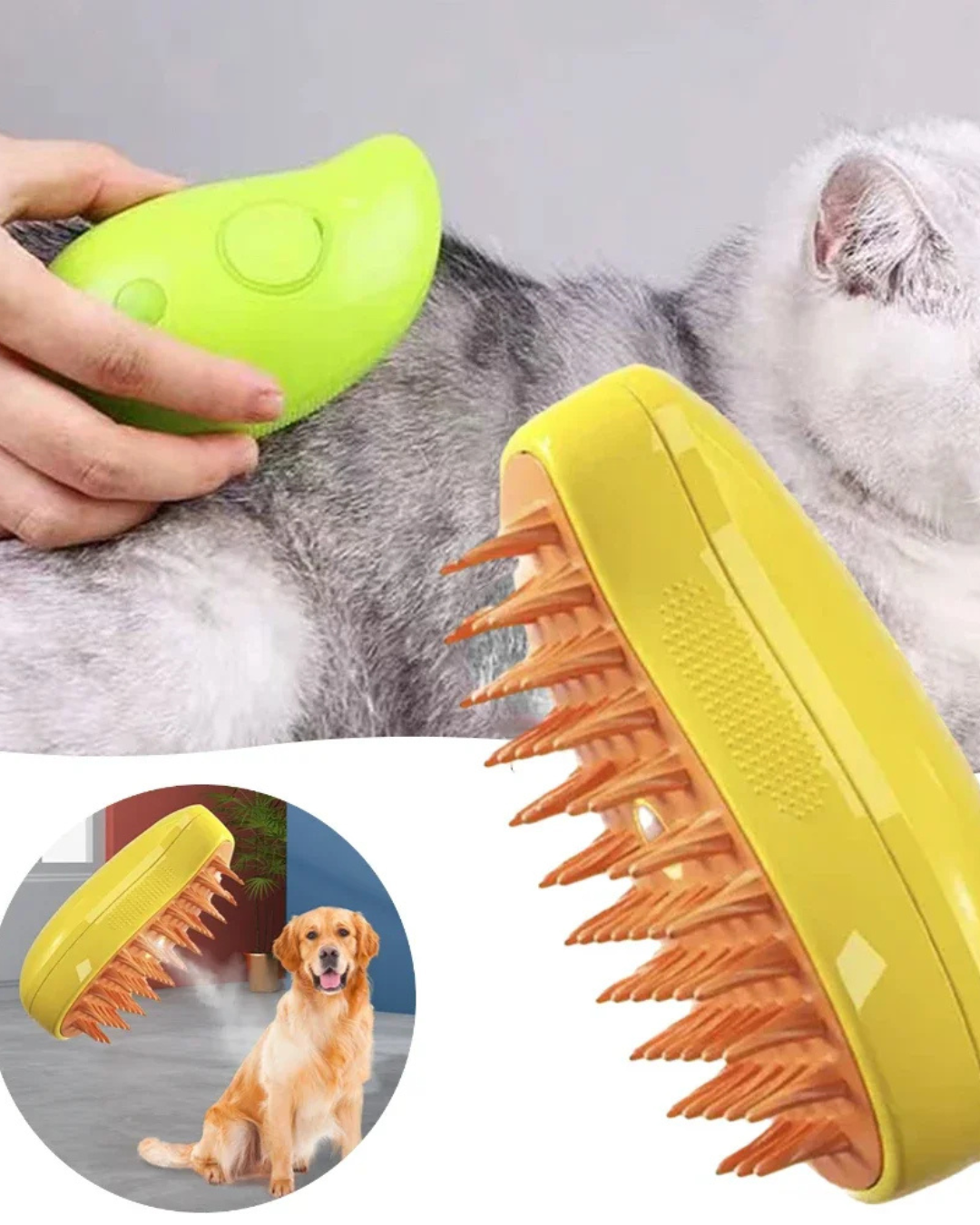 Cepillo de vapor 3 en 1 para Mascotas